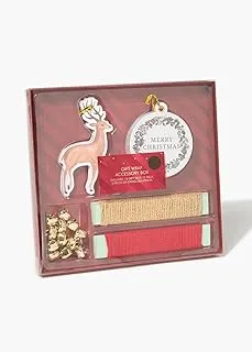 Matalan Evergreen Christmas Gift Tag and Accessories Pack, 20.6 cm x 18.8 cm x 1.8 cm Size, Red/White