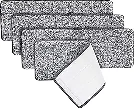 Dreamons link Microfiber Cleaning Pads for Wet/Dry Cleaning, Washable Microfiber Mop Replacement Pads Compatible with Microfiber Mops for Floor Cleaning System and Kitchen Home Scrubbing- 4 Pack