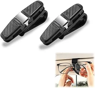 Car Sunglasses Holder, 2 Pack Car Sunglasses Holder, Sun Shade Clip, Car Sunglasses Holder, Car Glasses Holder, with Credit Card Clip, 180° Rotation