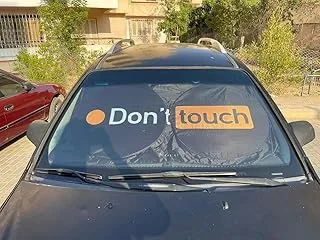 Don't touch Printed Automotive Windshield Sun Shade Auto Sun Visor Heat Protection for Cars, Trucks & SUVs