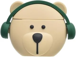 G-Power Silicone Full Cover Airpod Protective Case Designed With Cute Bear Shaped And Contains Ring Strap Suitable For Airpods 1/2 - Multi Color