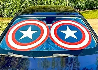 Captain America Printed Automotive Windshield Sun Shade Auto Sun Visor Heat Protection for Cars, Trucks & SUVs