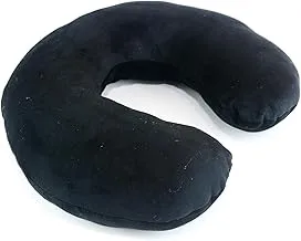 Comfy Neck Support Soft Fiber Travel Neck Pillow U-Shape For Car, Travel, Office,Airplane and Gifts - Black