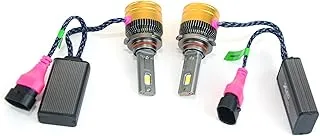 9005 LED Headlight Bulbs 6000W 6900K Super Bright White Compact Size Car Headlight Replacement High and Low Beam LED Conversion Kit, Pack of 2