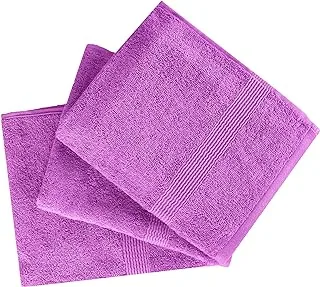 Signoola Face towel Set Of 3 Pcs 60 x 40 cm Mauve Scot Solid, 100% cotton.