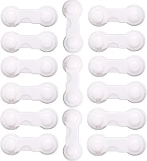 15 PCS Safety Cabinet Locks Cabinet Locks Baby & Child Proof Cabinets White Drawer Lock Easy to Install (No Drilling) Drawers Cabinet Seat Toilet Seat Fridge Oven Appliances White 3.74