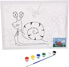 WKW High Quality Artist Printed Canvas With (6 Colors, Brush) 30 * 40cm For Kids And Students - White