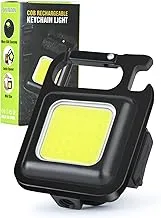 مصباح يدوي Piaozoo Mini LED COB، 800 لومن COB 4 أوضاع مصابيح يدوية قابلة لإعادة الشحن، مصباح يدوي صغير بسلسلة مفاتيح LED مع فتاحة زجاجات، تصميم مغناطيسي، خطاف، ضوء جيب مقاوم للماء للاستخدام اليومي