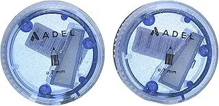 ADEL Emoji 4260600001 High Quality Sharpeners Pencile Shinny Round Shape Pack Of 2 Pcs For Office,School - Blue