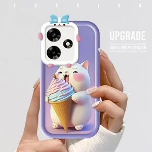 Infinix Hot 30 Play Case Cartoon Cat Soft Phone Back Cover