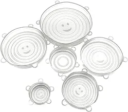 غطاء سيليكون قابل للتمدد، ملحقات المطبخ، غطاء طعام قابل لإعادة الاستخدام، غطاء بلاستيكي للحفاظ على الطعام طازجًا، وعاء مغلق للتخزين المنزلي (قطعة واحدة شفافة)