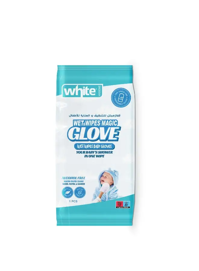 White Baby Wet Wipes Magic Glove