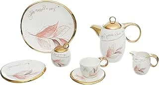 Oxford TJ0013 Tea Set 24-Pieces, White/Gold