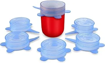 Orblue Stretchable Silicone Lids 6-Pack Small for Fresh Food Storage - Seal in Flavors, Keep Food Fresh and Reduce Waste