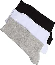 Dalydress Men's Fancy Long Socks (3Per Pack), Black/Grey, One Size