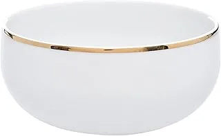 Tunisie Tu-8801614-Go Set Of 6 Pieces Of Porcelain Yaka Cereal Bowl 14Cm Gold Rim Suitable For Home And Restaurants With Premium Durable Material - Light Rim