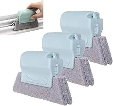 3PCS Window Groove Cleaning Brush, Magic Window Cleaning Brush, Window Track Cleaning Brush, Cleaning Window, Kitchen, Fan or Sliding Door Track, Quickly Clean All Corners and Gap (Light Green Handle)