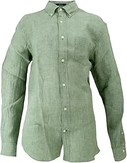 GANT REG LINEN SHIRT,KALAMATA GREEN,M