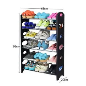 Plastic & Metal Shoe Organizer - 6 Levels