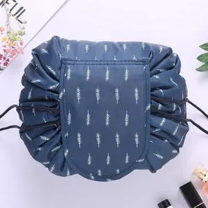 Portable Cosmetic Bags Quick Pack Waterproof Travel Bag (Navy Blue)