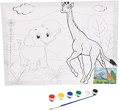 WKW High Quality Artist Printed Canvas With (6 Colors, Brush) 30 * 40cm For Kids And Students - White