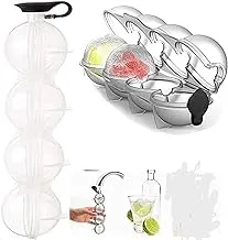 2 Pieces Ice Ball Maker Mold Home Ice Ball Maker 4 Units for Juice