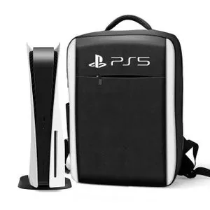 حقيبة ظهر PS5حقيبة تخزين وحدة تحكم ألعاب PS5حقيبة ظهر وحدة تحكم PS5حقيبة يد PS5ملحقات تخزين PS5 حقيبة ظهر جديدة باللونين الأبيض والأسود مع ملصق