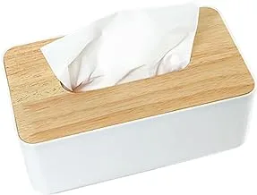 Modern Tissue Cover Wood Tissue Box Cover Rectangular Tissue Container Tissue Paper Box Napkin Organizer for Bathroom Home Office Living Room（23x13x10cm)