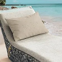 Home N Decor COR 2301 (2) Waterproof Outdoor Rectangle Throw Billow Cushion, 70 cm Length x 50 cm Width x 8 cm Height, Ivory