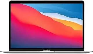 كمبيوتر محمول Apple MacBook Air 2020: شريحة M1، شاشة Retina مقاس 13 بوصة، ذاكرة وصول عشوائي سعتها 8 جيجابايت، تخزين SSD سعة 256 جيجابايت، لوحة مفاتيح بإضاءة خلفية، كاميرا FaceTime HD، معرف اللمس. يعمل مع آيفون/آي باد؛ فضة؛ إنجليزي