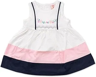 lovely land baby-girls cream dress with flower stitching Casual Dress