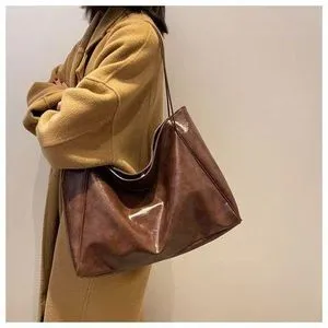 Ladies Hand Bag High Capacity Tote Bag Leather Shoulder Bag For Women Crossbody Bag Handbags Brown