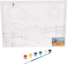 WKW High Quality Artist Printed Canvas With (6 Colors, Brush) 30 * 40cm For Kids And Students - White