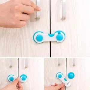 Safety Lock For Babies And Children For Drawers, Cupboards And Refrigerators - 2 Pieces.