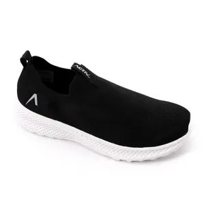 Air Walk Slip On Striped Sportive Sneakers - Black