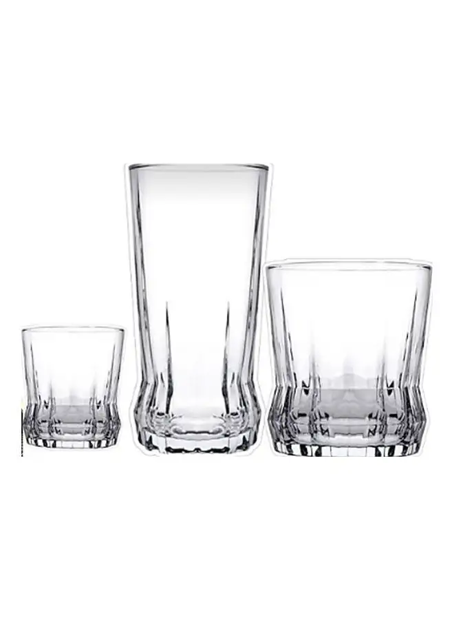 Pasabahce Gaia Tumbler Set Of 18 Pcs Clear