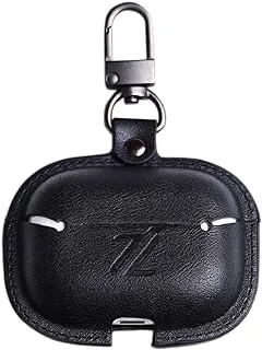 IZONE Apple Airpods Leather Case Classy Cover - Elevate Your Airpods Experience, Stylish Leather Case for Apple Airpods - Class and Protection Combined - Airpods Leather Case (Black, Airpods Pro 2)