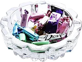 Credly Crystal Quality Glass Ash Plate Tray, Smoke Collectible, Tribal Decoration, Square Glass, Round Tabletop, Glass Ashtray, Smoke Collectible