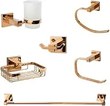 Dream DR-7200-RG Bathroom Accessories 6-Piece Set, Rose Gold