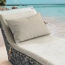 Home N Decor COR 2304 (1) Waterproof Outdoor Rectangle Throw Billow Cushion, 70 cm Length x 50 cm Width x 8 cm Height, Ivory