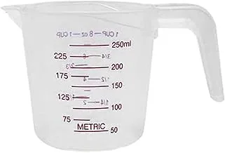 Small Plastic Measuring Cup, Stackable Clear Measuring Jug Graduated Liquid Cup for Cooking, Baking,Lab(250ML)