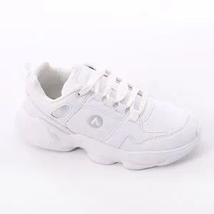 Air Walk Casual Lace Up Leather Sneakers - White