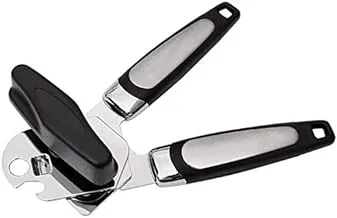 Chirano Can Opener, 3-in-1 Manual Can Openers, Jar Opener and Bottle Opener in One (Black and Silver)