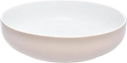 Tunisie Tu-8801620-Ge Set Of 6 Pieces Of Porcelain Yaka Soupsalad Plate 20Cm Suitable For Home And Restaurants With Premium Durable Material - Greige