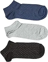 Dalydress Men's Fancy Ankle Socks (3Per Pack), Petroleum/Grey, One Size