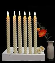 Flameless Candles, 3D Real Wax LED Candles, Battery Operated Candles Realistic Warm Light, Electric Flickering Candle for Home, Herbs, Christmas Decor (4 Pack)