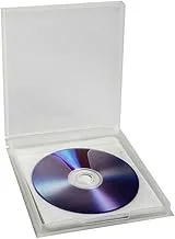 محفظة حمل محمولة لـ CD DVD Blu Ray، 5 منظم أقراص مضغوطة، جيوب بلاستيكية واقية للحمل، جيوب كتيبات، حامل أقراص مضغوطة وتخزين للسيارة والمنزل وحقيبة وسائط السفر - أبيض