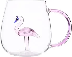 Oxford SSG068 Double Glass Swan Printed Mug, 400 ml Capacity