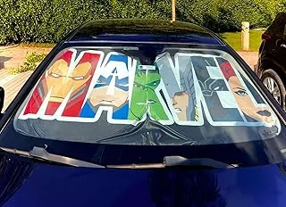 Marvel Printed Automotive Windshield Sun Shade Auto Sun Visor Heat Protection for Cars, Trucks & SUVs