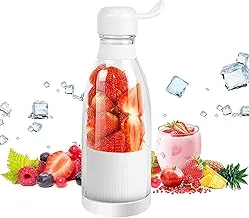 Jaffiust Wireless Portable Blender，Electric Safety Juicer Cup, Fruit Juice mixer, Mini Portable Rechargeable/Juicing Mixing Crush Ice Blender Mixer,300ml Water Bottle(White)